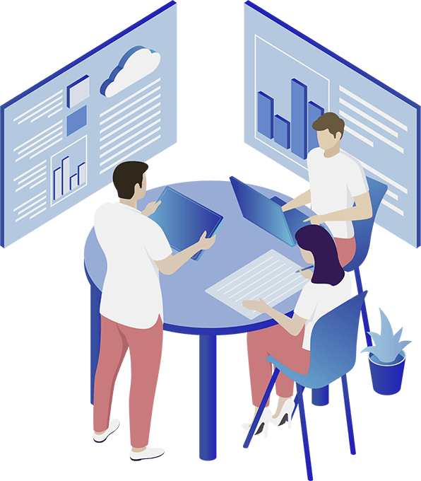 Illustration of people collaborating on a project